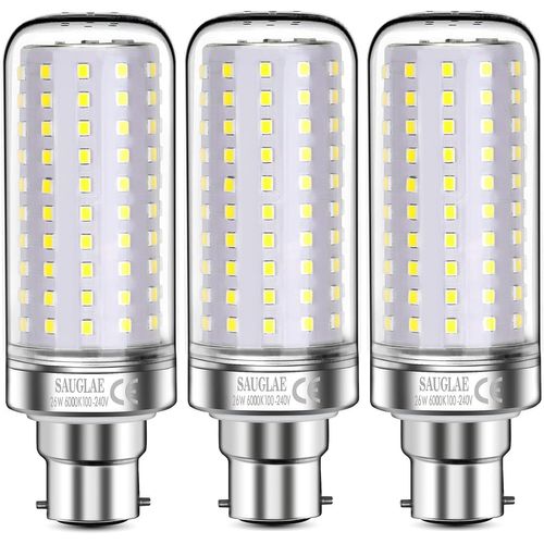Cheng-Ampoules Led 26w, Équivalent 200w Ampoule Incandescente, 3000lm, 6000k Blanc Froid, Ampoules À B22 Baïonnette, 3 Pièces