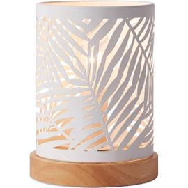 Lampe De Table De Chevet En Métal Table De Chevet Simple Avec Abat-Jour Cylindrique Creux Pour Chambre D'enfant,Dortoir Universitaire,Table Basse,Bibliothèque,Bureau (Sans Ampoule)