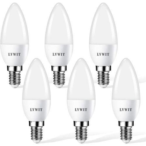 Ampoule Led E14, Ampoule Bougie 4.5w Équivalent À Incandescence De 40w, 6500k Lumière Blanc Froid 470lm, Non-Dimmable, Chandelier Ampoules Led, Lot De 6