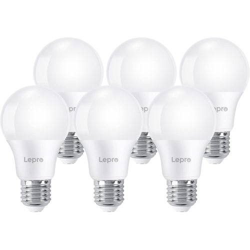 Ampoule Led E27, 7.5w Équivalent 60w, Ampoule E27 A60 Culot Edison À Vis Blanc Froid 6500k 750lm, E27 Led Économie D'énergie À Angle De Faisceau 200 °, Non Dimmable - 6 Pcs