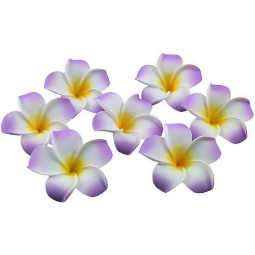 12 Pcs Femmes Filles 2.4 "Hawaiian Hawaii Plumeria Mousse Fleur Pinces À Cheveux Pour Nuptiale Nuptiale Plage Décoration Cheveux Barrette (Jaune) 