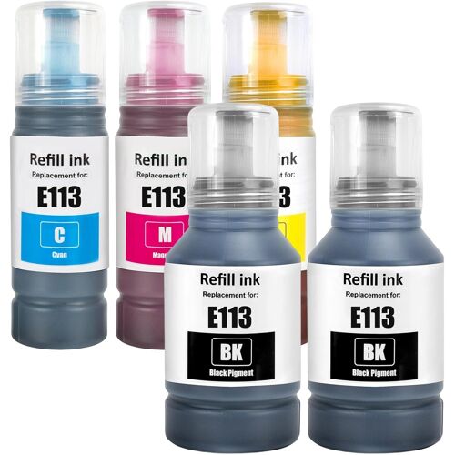 113 Ink Compatible With 113 For Ecotank Et-16150 Et-16600 Et-16650 Et-16680 Et-5150 Et-5160 Et-5170 Et-5800 Et-5850 Et-5880 Pro Et-150 00 Et- 5800 Et-5850 Et-5880 Printer (2Bk/C/M/Y)