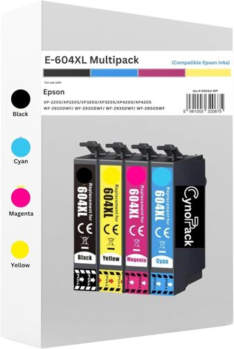 604Xl Compatible Multipack Ink Cartridges For Expression Home Xp2200 Xp2205 Xp3200 Xp3205 Xp4200 Xp4205 Workforce Wf2910Dwf Wf2930Dwf Wf2935Dwf Wf2950Dwf