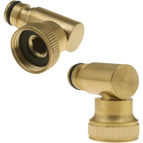 Adaptateur De Tuyau Coudé I Filetage Femelle 3/4" I Coupleur Rotatif I Adaptateur De Tuyau 360 ° I Raccords En Laiton¿2 Pièces ¿