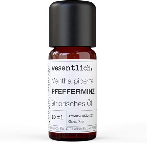 Huile Essentielle De Menthe Poivrée 100 % Naturelle Dans Une Bouteille En Verre (10 Ml) 