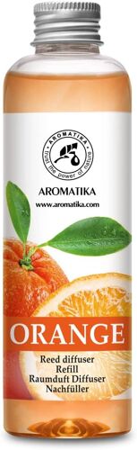 Recharge Diffuseur de Parfum 200ml - Arôme Orange - À L'Huile D'Orange Essentielle Naturelle - Fragrance Fraîche et Durable