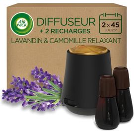 Diffuseur D'huiles Essentielles Essential Mist ¿ Diffusion Continue Avec 2 Recharges Parfum Lavande Et Camomille 
