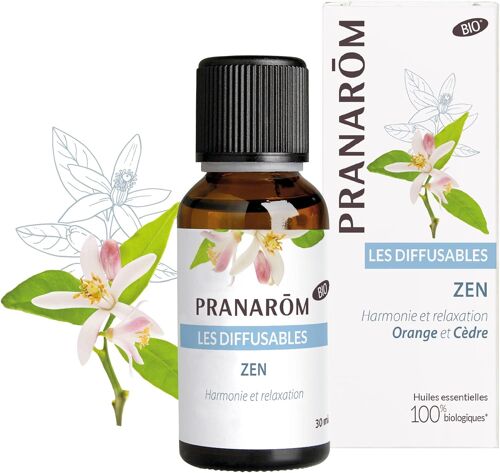 Diffusables - Parfum D'ambiance Bio Zen Huiles Essentielles Pour Diffusion - Orange Et Cèdre Harmonie Et Relaxation - 30 Ml 