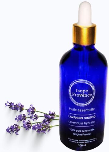 Huile Essentielle Lavandin Grosso Bio 100 Ml \U2013 100% Pure & Naturelle \U2013 Diffuseur, Aromathérapie, Relaxation, Sommeil, Bien-Être \U2013 Direct Producteur Drôme Provençale 