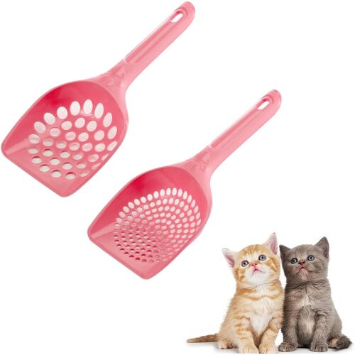 Kalanka-2 Pièce Pelles À Litière Pour Chat, Pelles En Plastique Pour Chat, Pelle Litiere Chat Plastique, Pelle À Litière Durable, Chat Litter Scoop,Rose,Pour Animaux