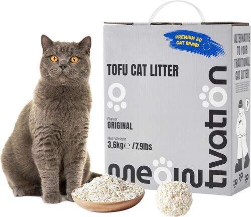 Kalanka-Litière Pour Chat Au Tofu - Agglomérante, D'origine Végétale Avec Cosses De Pois, Biodégradable, 99% Sans Poussière, Contrôle Optimal Des Odeurs, Jetable Dans Toilettes, Parfum Original, 1 X