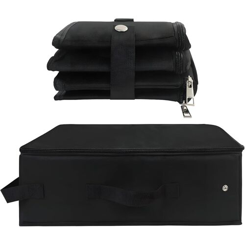 Kalanka-Bac A Litiere, 1 Piece Litière Pour Chat De Voyage Avec Couvercle, Maison De Toilette Pour Chat, Pliable Boîte À Litière Imperméable Pour Extérieures Camping, Intérieur (Noir, 40×30×15 Cm)