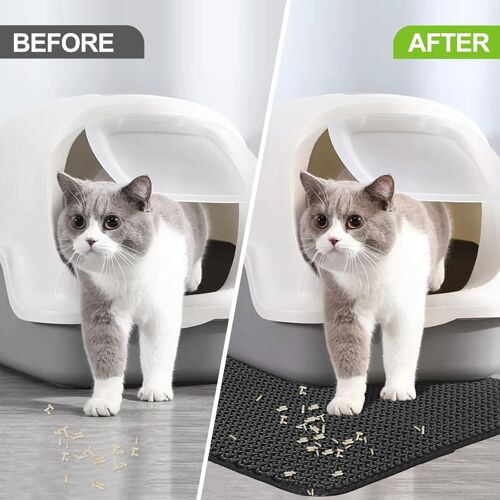 Kalanka-Tapis Litiere Chat, 75 X 55 Cm, Double Couche Non-Slip, Urin- Et Imperméable, Facile À Nettoyer, Pour Chats, Propriétaires De Chats