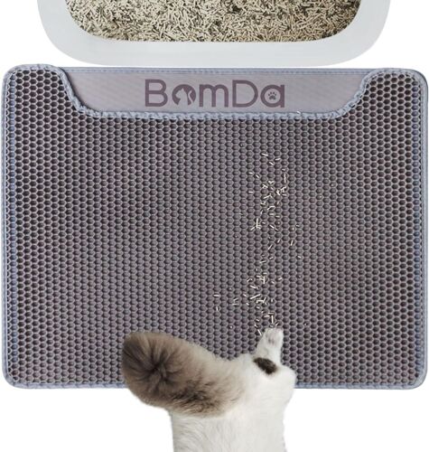 Cmws-Tapis Litiere Chat Bac À Litière Pour Chats, Katzenstreu Matte 58x43cm, Imperméable Non Toxique Tapis De Litière Pour Chat, Double Couche En Nid D'abeille Design