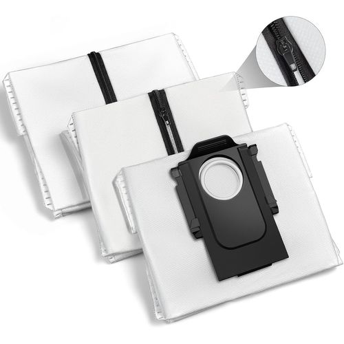 Sac a Poussière pour Roborock Qrevo/Saros 10R/S8 MaxV Ultra/Qrevo S/Qrevo Pro/Qrevo Master/Qrevo Curv/Z70/Qrevo Edge,2.7L Remplaçant Sacs de Aspirateur avec Fermeture Eclair (3 Pièces)