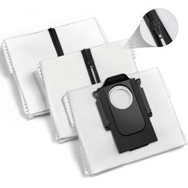 Sac a Poussière pour Roborock Qrevo/Saros 10R/S8 MaxV Ultra/Qrevo S/Qrevo Pro/Qrevo Master/Qrevo Curv/Z70/Qrevo Edge,2.7L Remplaçant Sacs de Aspirateur avec Fermeture Eclair (3 Pièces)