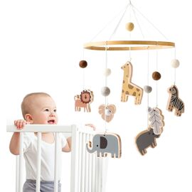 Support Mobile En Bois Naturel Pour Lit Bébé – Bras Ajustable 69,3 Cm, Idéal Pour Table à Langer, Parc Et Berceau – Design Élégant Et Sécurisé