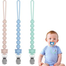 Pack De 3 Attache Sucette Bébé, Attache Tetine Avec Sangles