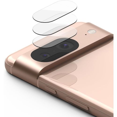 Ringke Protection Camera Google Pixel 8 Verre Trempe [3 Pack] 9h Durete Camera Lens Protection Anti-Rayures Aucune Interference De Flash Camera Arriere Protecteur Pixel 8 - Clear