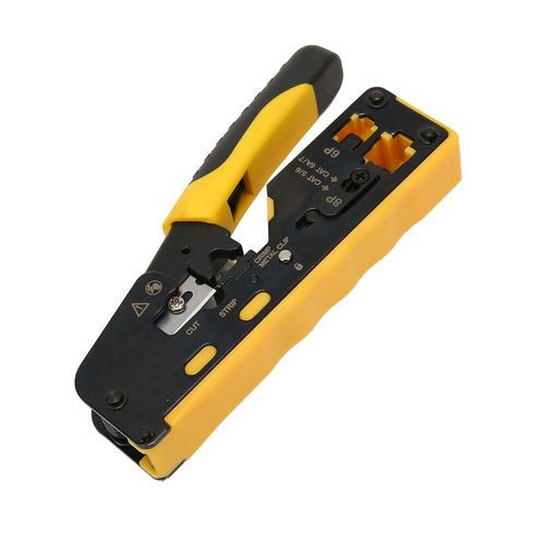 Pince a sertir modulaire a cliquet pour cables de donnees 6 broches et 8 broches, denudeur de fils multifonction pour connecteurs RJ11, RJ12 et RJ45 standard.
