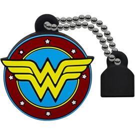 ECMMD16GDCC03, Clé USB 16 Go Wonder Woman DC Comics, design exclusif en gomme souple, vitesse de lecture 15MB/s, écriture 5MB/s, avec chaîne de maintien Taille : 16 Go, Couleur : Multicolore