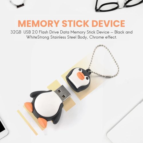 32GB Penguin USB 2.0 Flash Drive-Black and