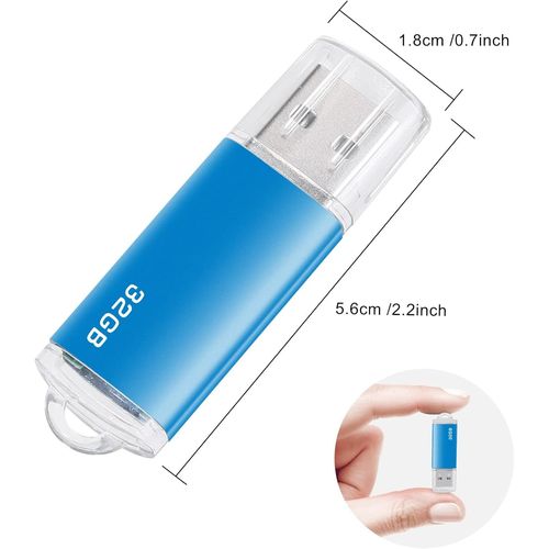 Cle USB 32 GO, [Lot de 2] USB Clef 32GO USB 2.0 Flash Drive 32GB Clé USB 32 Giga pour Ordinateur Portable/PC/Voiture etc (2 Pack)