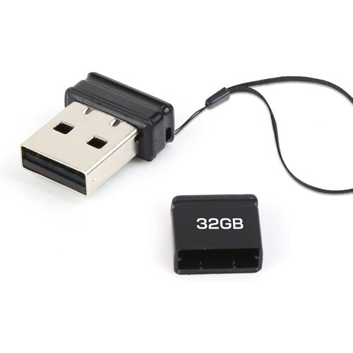 Clé USB 2.0 32 Go, Mini Clef USB 32Go avec Lanière Mémoire de Stockage Externe USB Flash Drive à Haute Vitesse Compatible avec Ordinateur/PC/TV/Autoradio