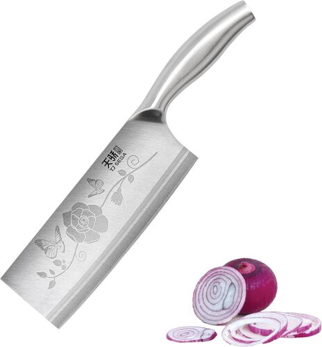 Couteau De Chef Chinois, Couteau Chinois De Cuisine Professionnel 19cm Feuille De Boucher, Lame En Acier 30cr13 D'une Epaisseur 2.1 Mm, Tj Sega Series Tc1506 Pour La Cuisine Et Le Restaurant