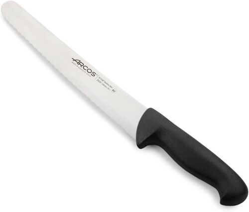 Couteau À Pâtisserie/Couteau À Gâteaux En Acier Inoxydable Nitrum. Lame 250 Mm. Ergonomique. Manche Polypropylène Série 2900. Blanc