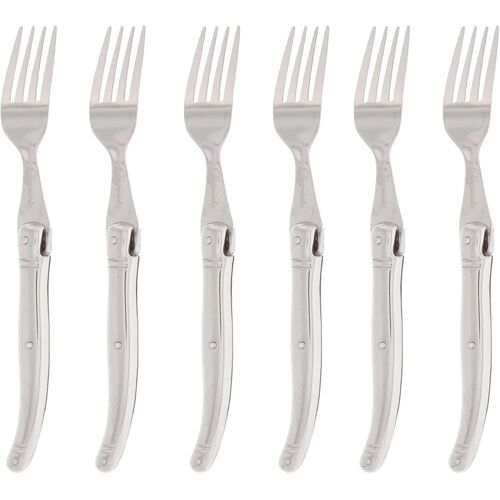 Kalanka-- Pcox005062 - Set De 6 Fourchettes De Table Laguiole Les Argentés - Acier Inoxydable - Compatibles Lave-Vaisselle - Style Élégant Et Robuste - 25 X 18 X 3 Cm