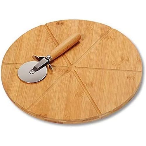 Kesper 58462 Planche à Pizza avec Couteau à Pizza Bambou Nature 30 x 30 x 15 cm