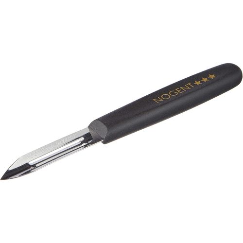 Kalanka-Couteau Éplucheur - 2 Tranchants - Noir - Acier Inox - Lame 9cm - Épluche Légumes, Fruits - Préparation Culinaire - Gauchers - Droitiers - Qualité Professionnelle - 01419k