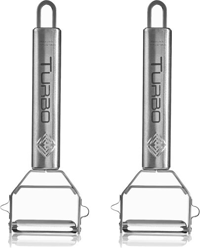 Éplucheur En Acier Inoxydable Pour Fruits Et Légumes-Avant Et Arrière Avec Lame Pendulaire Pour Gauchers Et Droitiers-Fonction 3en1.