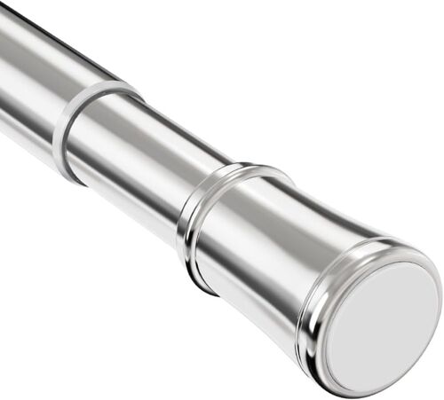 POLKI-Tringle pour rideau, sans perçage, barre télescopique, tige de suspension extensible, tringle à rideau de douche réglable, 1 pièce, argenté, 105-205 cm