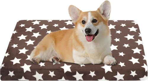 Coussin Chien Dehoussable, Lit Pour Chien Mousse Haute Densité Réversible (Frais Et Chaud),Matelas Pour Avec Housse Lavable Amovible¿Brun/Gris