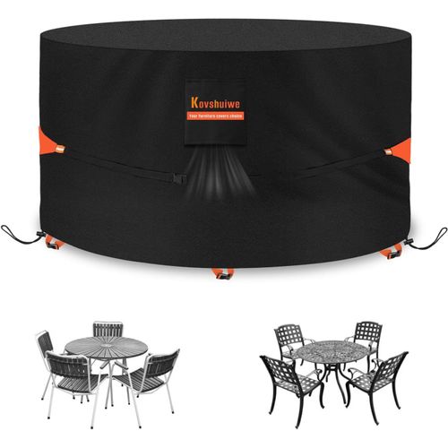 Cfus-Ø128x70cm Housse De Protection Table Ronde De Jardin,Ronde Housse Protection,Ronde Jardin,420d Oxford Bache Table Jardin Ronde,Tissu Oxford 420d Housse De Protection Pour Table Ronde