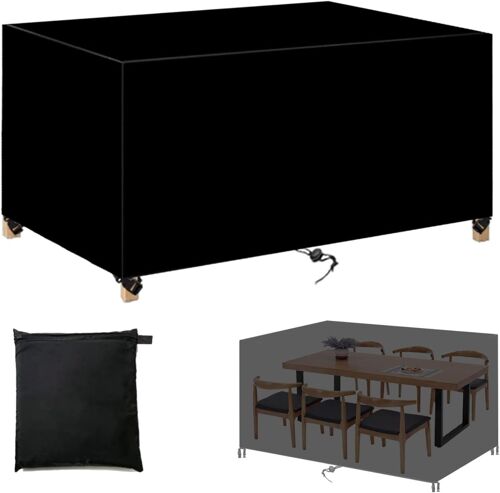 Housse Salon De Jardin,420d Oxford Tissu Rectangulaire Couverture De Protection Meubles,Imperméable Résistance Au Vent,Pour Table, Chaise Et Canapé-Black|| 60x60x60cm