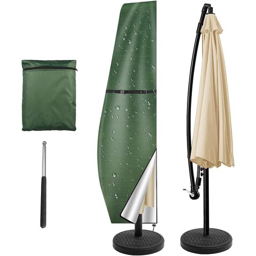 Housse De Protection Pour Parasol - Imperméable - Résistante Aux Intempéries - Anti-Uv Et Coupe-Vent - Pour Parasol D'extérieur Cantilever Offset - 280 X 30/81/46 Cm - Vert