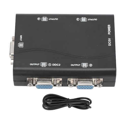 Repartiteur VGa 1 entree 4 sorties 250 MHz 1920 x 1440, alimentation USB, pour ordinateur portable, projecteur, TV