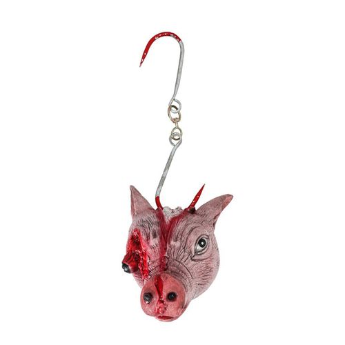 Décoration À Suspendre Tête De Cochon Ensanglantée 50 Cm
