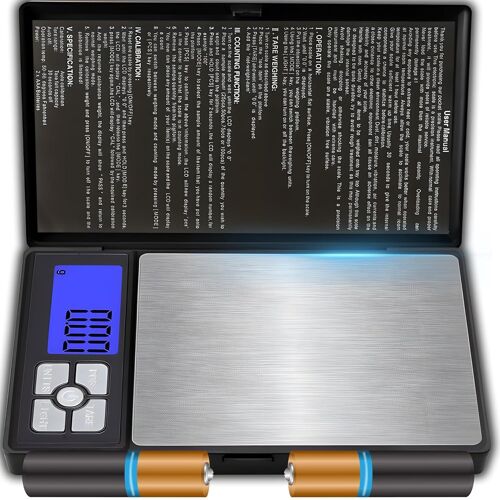 Balance De Precision 500g/0.01g, Balance De Poche Avec Écran Lcd Rétroéclairé, Petit Balance De Bijoux Balance De Cuisine De Haute Précision, Balance Numérique Avec Fonction De Tare