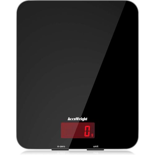 201 Balance De Cuisine Numérique Avec Plate-Forme En Verre Trempé Balance Électronique Pour Aliments Avec Écran Lcd, Rétroéclairé Pour Bureau, Pâtisserie, Cuisine, 5 Kg/11 Lb