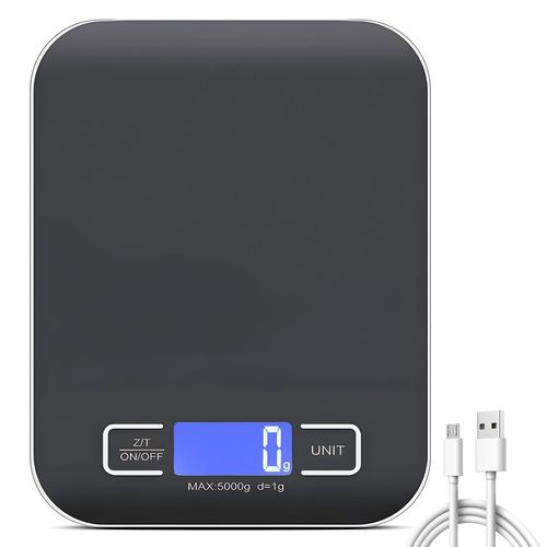Asfasfq-Balance De Cuisine Numérique - 10 Kg/1 G - Usb - Balance De Cuisine Numérique Avec Écran Led Et Fonction Tare - Multifonction - Pour La Pâtisserie Et La Cuisine - Noir