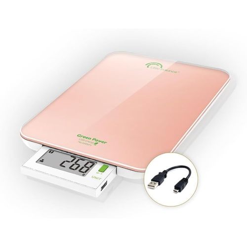 SUBZONAL-8184 Slide 6 USB, Balance de cuisine sans pile, Rechargeable USB, 6 kg, Nacre