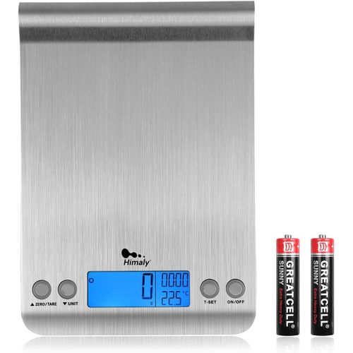 10kg Balance Cuisine Balance De Cuisine À Écran Led Avec Précision De 1g Mulfonction Balance Alimentaire En Verre Trempé (Blanc)