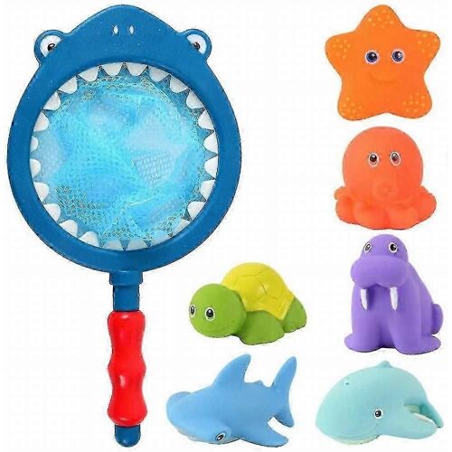 Ensemble de jouets de pêche pour le bain 2024 : vaporisateur d'animaux flottants et filet amusant
