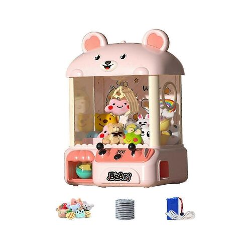 (Rose) Petite machine à griffes, jeu de simulation de grue pour garçons, filles, enfants, cadeaux de vacances, orange