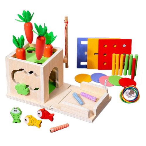 Jouet de radis à tirer multifonctions, jouet de tri de formes de pêche magnétique d'intérieur, jouet d'entraînement de coordination ?il-main pour enfants-style2