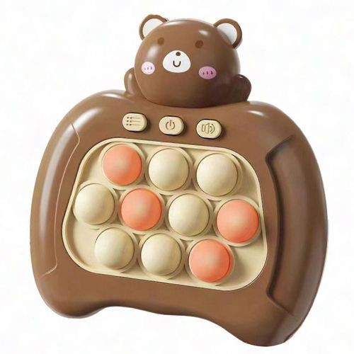 Console de jeu à bulles pour enfants ¿ Jeu de taupe portable à 4 modes pour l'entraînement à la réaction et la réduction du stress-Brun
